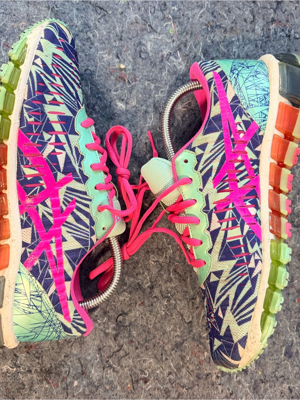 ASICS Gel-Quantum 360 Multicolor Pink Green Blue Women’s Running Shoes Size 7